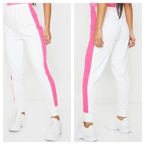 BRAND NEW never worn pink side stripe joggers